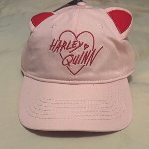Pink Harley Quinn Cap with Red Accents